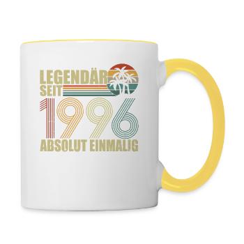 legendär seit 1996 - Tasse zweifarbig - Weiß/Gelb - Rechts