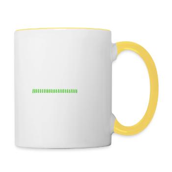 Veuillez Patienter Prochaine Connerie en Cours - Mug contrasté - blanc/jaune - Droite