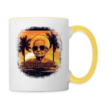 present idea joke geek quote birthday present - Contrasting Mug - white/yellow - Right