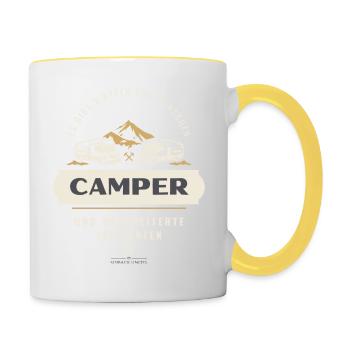 sidback unltd. - Camper sind die besten - Tasse zweifarbig - Weiß/Gelb - Rechts