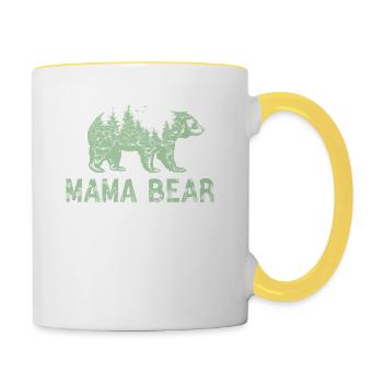 "Forest Mama Bear" for mom - Contrasting Mug - white/yellow - Right