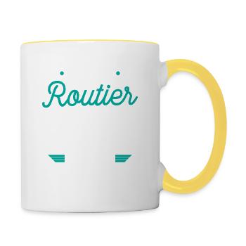 Je Suis Routier - Mug contrasté - blanc/jaune - Droite
