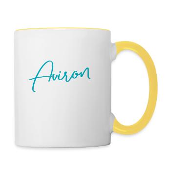 Relation Sérieuse Avec L'aviron - Mug contrasté - blanc/jaune - Droite