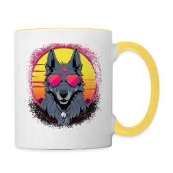 Mammal Dog Lover Animal Rights Beagle Père - Mug contrasté - blanc/jaune - Droite