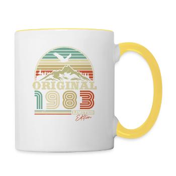 1983 Édition Limitée Original Cadeau d’Anniversaire - Mug contrasté - blanc/jaune - Droite