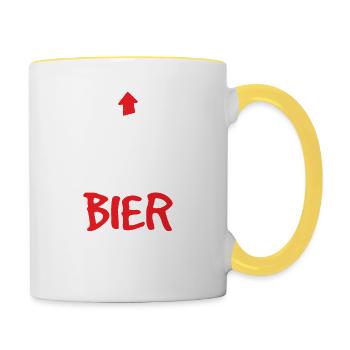 Bier Bijvullen - Onweerstaanbaar Biergrap - Tasse zweifarbig - Weiß/Gelb - Rechts