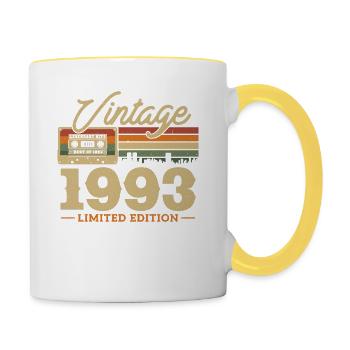 Vintage Birthday Gift 1993 Limited Edition - Contrasting Mug - white/yellow - Right