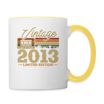 Anniversaire Vintage 2013 Édition Limitée - Mug contrasté - blanc/jaune - Droite