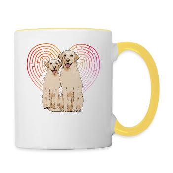 Labrador - Tasse zweifarbig - Weiß/Gelb - Rechts