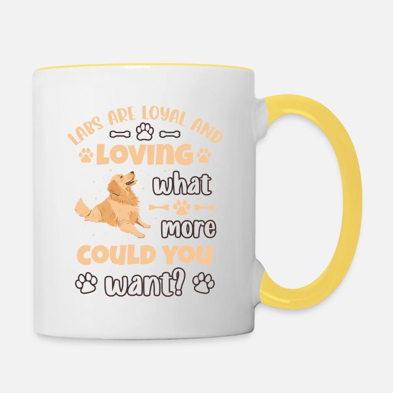 Labrador - Mug contrasté - blanc/jaune