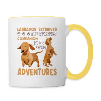 Labrador - Tasse zweifarbig - Weiß/Gelb - Rechts