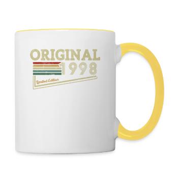 Cadeau Geburtstag Vintage 1998 45 Jahre - Mug contrasté - blanc/jaune - Droite