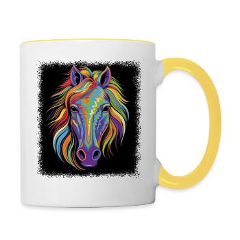 amour paix symbole paix mondiale désarmement - Mug contrasté - blanc/jaune - Droite