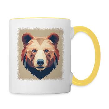 Anniversaire Grumbler Cadeau génial Bday Panda Bear - Mug contrasté - blanc/jaune - Droite