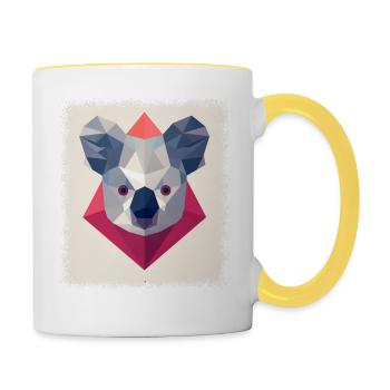 funny quote bear down under camisa para dormir - Tasse zweifarbig - Weiß/Gelb - Rechts