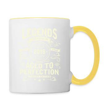 Vintage 2016 Birthday Joy - Contrasting Mug - white/yellow - Right