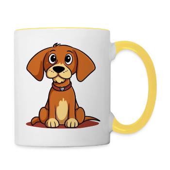 Conception de chien mignon pour les propriétaires de chiens - Mug contrasté - blanc/jaune - Droite