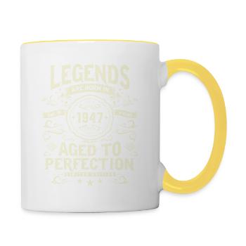 Vintage Birthday Legend 1947 - Contrasting Mug - white/yellow - Right