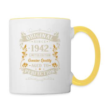 Vintage 1942 Gift Ideas - Contrasting Mug - white/yellow - Right