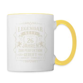 26 Jahre Legende - Tasse zweifarbig - Weiß/Gelb - Rechts