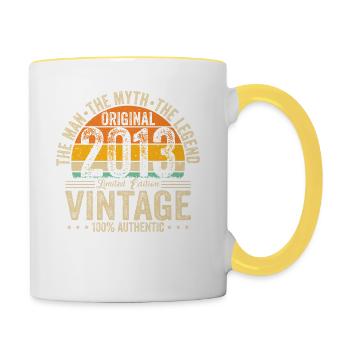 Anniversaire légendaire 2013 - Mug contrasté - blanc/jaune - Droite