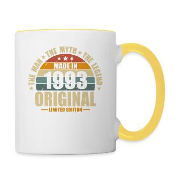 Édition limitée 1993 : Homme, Mythe, Légende - Mug contrasté - blanc/jaune - Droite