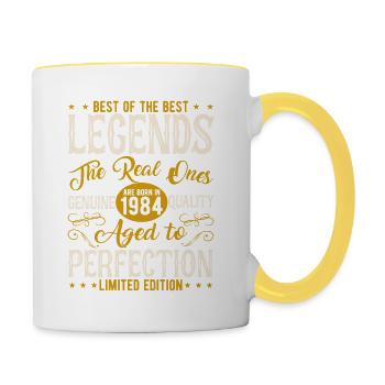 Legendary 1984 - Vintage Gift - Contrasting Mug - white/yellow - Right