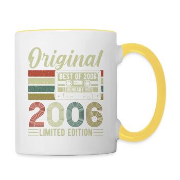 Vintage 2006 Birthday Legend - Contrasting Mug - white/yellow - Right
