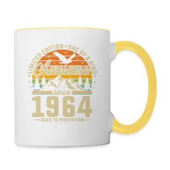 1964: Vintage Birthday Legends - Contrasting Mug - white/yellow - Right
