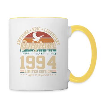 1994 Vintage Birthday - Contrasting Mug - white/yellow - Right