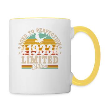 1933 Vintage Birthday - Contrasting Mug - white/yellow - Right