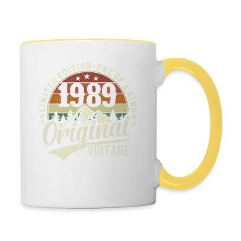 1989 : Célébration d’une année de naissance légendaire ! - Mug contrasté - blanc/jaune - Droite