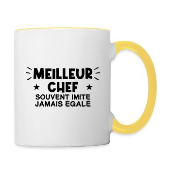 Chef | Je suis le meilleur Chef - Mug contrasté - blanc/jaune - Droite