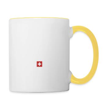 Switzerland Flagge Stolz Heimat Vaterland Geschenk - Tasse zweifarbig - Weiß/Gelb - Rechts