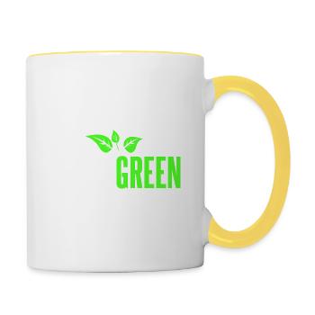 Think Green - Tasse zweifarbig - Weiß/Gelb - Rechts