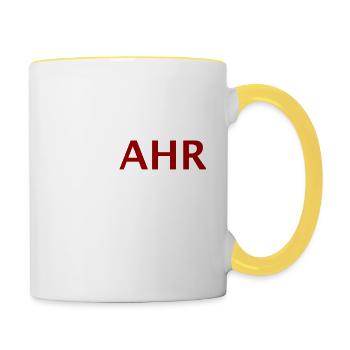 We AHR together | Ahrtal Hochwasser SolidAHRität - Tasse zweifarbig - Weiß/Gelb - Rechts