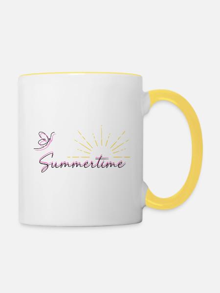 Summertime - Tasse zweifarbig - Weiß/Gelb
