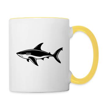Requin - Mug contrasté - blanc/jaune - Droite