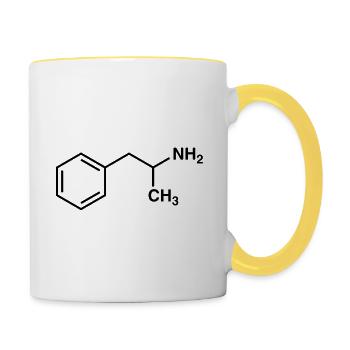 Amphetamin - schwarz - Tasse zweifarbig - Weiß/Gelb - Rechts