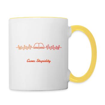 Reading Cures Stupidity Book Heartbeat - Contrasting Mug - white/yellow - Right