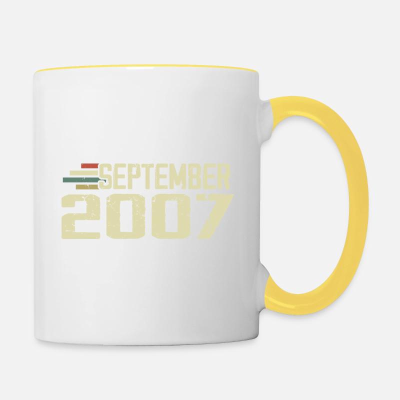 September 2007 Vintage Geschenkidee September 2007 - Tasse zweifarbig - Weiß/Gelb