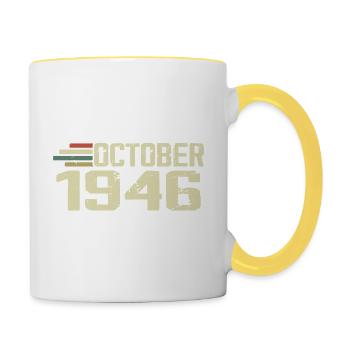 October 1946 - Geburtstag im Oktober 1946 - Tasse zweifarbig - Weiß/Gelb - Rechts