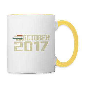 Octobre 2017 - Anniversaire en octobre 2017 - Mug contrasté - blanc/jaune - Droite
