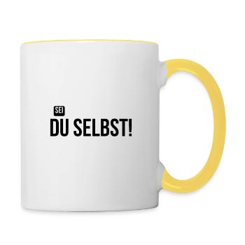 Sei DU selbst - Tasse zweifarbig - Weiß/Gelb - Rechts