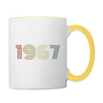1967 Birthday Vintage 1967 Gift 1967 - Contrasting Mug - white/yellow - Right