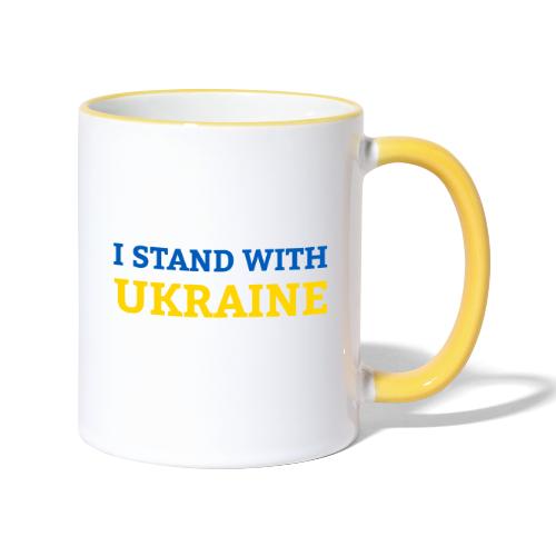 I stand with Ukraine Support & Solidarität - Tasse zweifarbig