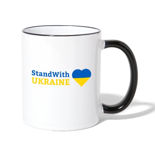 Stand with Ukraine mit Herz Support & Solidarität - Tasse zweifarbig