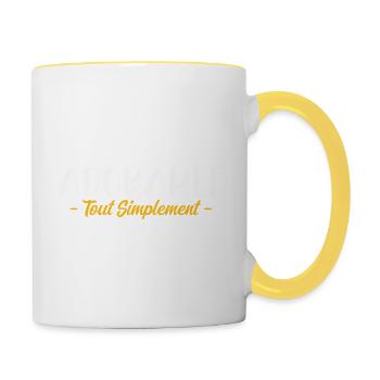 Tout simplement adorable - Mug contrasté - blanc/jaune - Droite