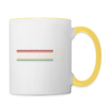 Vintage 2014 Gifts Legend for 9 Years Old - 9th - Contrasting Mug - white/yellow - Right