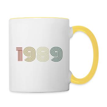 1989 Birthday Vintage 1989 Gift 1989 - Contrasting Mug - white/yellow - Right